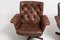 Swedish Mid-Century Modern Dark Brown Leather Armchairs, Set of 2 4