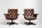 Swedish Mid-Century Modern Dark Brown Leather Armchairs, Set of 2 6