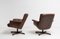 Swedish Mid-Century Modern Dark Brown Leather Armchairs, Set of 2, Image 9