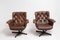 Swedish Mid-Century Modern Dark Brown Leather Armchairs, Set of 2 3