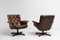 Fauteuils Mid-Century en Cuir Marron Foncé, Suède, Set de 2 8