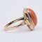 Vintage Ring in 8k Yellow Gold and Cabochon Coral, 1950s 4