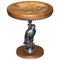 Silver Plated American Eagle Side Table with Marble Top 1
