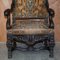 Italian Hand Carved Walnut Throne Armchairs, 1860s, Set of 2, Image 8