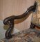 Italian Hand Carved Walnut Throne Armchairs, 1860s, Set of 2, Image 18