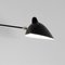 Black Two Rotating Straight Arms Wall Lamp by Serge Mouille 3
