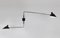 Black Two Rotating Straight Arms Wall Lamp by Serge Mouille 2