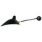 Black One Stright Arm Two Swivels Wall Lamp by Serge Mouille 1