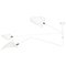 White Suspension Two Fixed and One Rotating Curved Arm Lamp by Serge Mouille 1