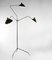 Lámpara de pie con tres brazos giratorios en negro de Serge Mouille, Imagen 5
