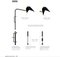 Black Anthony Wall Lamp Whit Fixing Bracket Set by Serge Mouille, Set of 2 6