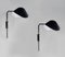 Black Anthony Wall Lamp Whit Fixing Bracket Set by Serge Mouille, Set of 2 2