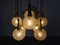 German Glass & Brass Cascade Ceiling Lamp, 1960s, Image 14