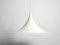 Very Huge White Metal Semi Tulip Pendant Lamp from Fog & Mørup, 1970s 3