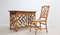 Vintage Rattan Writing Desk from Vivai del Sud, 1970s, Set of 2 1