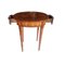 Mesa de café alta vintage con incrustaciones de madera tropical., Imagen 4
