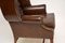 Antique Georgian Style Leather Wing Back Armchair, Image 7
