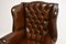 Antique Georgian Style Leather Wing Back Armchair, Image 5