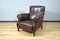 Vintage Brown Leather Armchair, Italy, 1930s 3