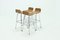 Chromed Steel and Rattan Bar Stools from Rohé Noordwolde, 1960s, Set of 4, Image 4