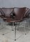 Model Syveren 3107 Dining Chair in Mokka Aniline Leather by Arne Jacobsen for Fritz Hansen 2