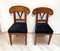 Pair of Biedermeier Shovel Chairs, Walnut, Ink Painting, South Germany, 1830s, Set of 2 2