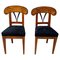 Pair of Biedermeier Shovel Chairs, Walnut, Ink Painting, South Germany, 1830s, Set of 2, Image 1