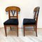 Pair of Biedermeier Shovel Chairs, Walnut, Ink Painting, South Germany, 1830s, Set of 2 4