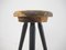 Vintage Industrial Wooden Stool with Original Paint, 1930s, Image 8