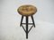 Vintage Industrial Wooden Stool with Original Paint, 1930s, Image 3
