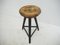 Vintage Industrial Wooden Stool with Original Paint, 1930s 2