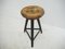 Vintage Industrial Wooden Stool with Original Paint, 1930s, Image 2