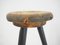 Vintage Industrial Wooden Stool with Original Paint, 1930s, Image 10