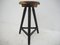 Vintage Industrial Wooden Stool with Original Paint, 1930s, Image 7