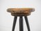 Vintage Industrial Wooden Stool with Original Paint, 1930s, Image 5