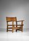 Skandinavische Armlehnstühle aus Massivholz im Safari Stil, 2er Set 4