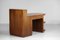 French Modernist Desk in Solid Oak, 1940s 8