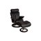 Black Leather Magic Armchair with Stool and Relax Function from Stressless 1
