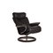 Black Leather Magic Armchair with Stool and Relax Function from Stressless 4