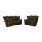 Dark Green Leather 3-Seat and 2-Seat Sofa from Nieri, Set of 2 15