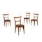 Stained Beech, Foam and Leatherette Chairs, Italy, 1950s, Set of 4, Image 1