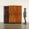 Burl Veneer, Stained Poplar and Metal Cabinet, Italy, 1930s 2