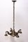 Brass Four-Armed Chandelier, 1900s, Image 8