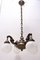 Brass Four-Armed Chandelier, 1900s, Image 6