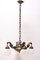 Brass Four-Armed Chandelier, 1900s, Image 4