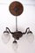 Lámpara de araña de latón con tres brazos, década de 1900, Imagen 5