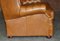 Small Wide Tan Leather Tufted Chesterfield Sofa with High Back 14