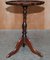 Hardwood Pie Crust Edge Tripod Side Tables in Oxblood, Set of 2 6