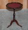 Hardwood Pie Crust Edge Tripod Side Tables in Oxblood, Set of 2, Image 2