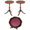 Tavolini tripodi in legno color rosso scuro, set di 2, Immagine 1